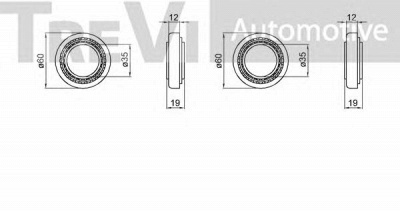 TREVI AUTOMOTIVE wb1923 -  Комплект подшипника ступицы колеса